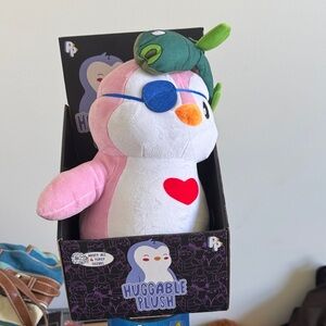 Original Penguin Pink and White Plush with Green Accent